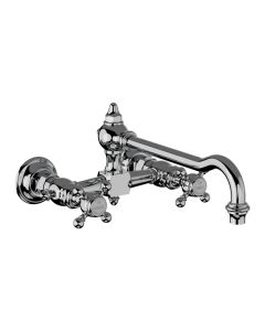 Horus Julia Victoria Julia Victoria Classic Collection - 2 Hole Wall Mounted Kitchen Mixer / No Waste - Matt Nickel 01.102-NM
