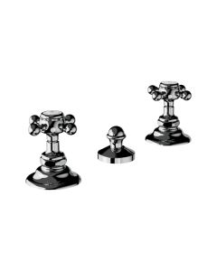 Horus Julia Victoria Julia Victoria Classic Collection - 3 Hole Bidet Set, Spray and Rim Fill Valves with Automatic Pop-up Waste - Matt Nickel 01.358-NM