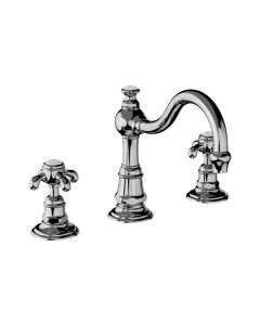 Horus Montmartre Classic Collection - 3 Hole Basin Set with Pop-up Waste, Flexible Hoses - Matt Nickel 07.260-NM