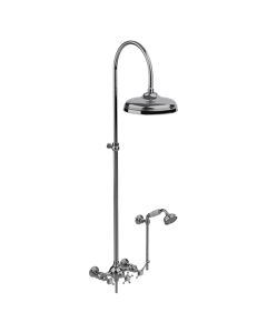 Horus Anthea Classic Collection - Complete Wall Shower Mixer Centers 175 ± 30 Mm, Showerhead Ø 220 Mm - Chrome 10.544-CH