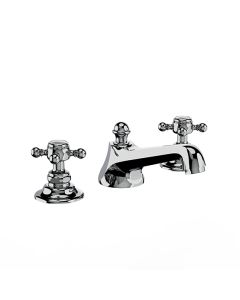 Horus Ascott Classic Collection - 3 Hole Basin Set Small Spout with Pop-up Waste, Flexible Hoses - Chrome 20.260-CH