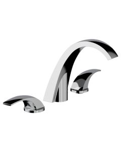 Horus Nouvelle Vague “part of Contemporary Collection - 3 Hole Basin Set with Pop-up Waste - Metal Gun 40.260-CF