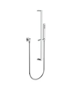 Horus Echo Equinox316 Collection - Wall Union Mounted Shower Set with Sliding Wall Bar, Design Flexible Hose on Swivel Nut and Solidbrass Handshower - Metal Gun 43.532-CF