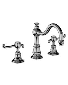 Horus Montmartre Classic Collection - 3 Hole Basin Set with Pop-up Waste, Flexible Hoses - Polished Nickel 50.260-NB