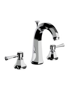 Horus Ascott Classic Collection - 3 Hole Bassin Set High Spout with Pop-up Waste, Flexible Hoses - Chrome 65.261-CH