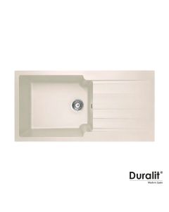 Νεροχύτης Συνθετικός Ένθετος με Ποδιά 100x50 εκ. για ερμάριο 60 εκ. 1 γούρνα Beige Duralit KS105-500