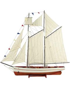Ξύλινο Παραδοσιακό Καράβι 70cm ,Χρώμα Λευκό Καφέ Lianos 31097