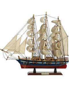 Ξύλινο Παραδοσιακό Καράβι 50 x 10 x 45 (H) cm, Μπλέ - Κόκκινο Lianos 31109