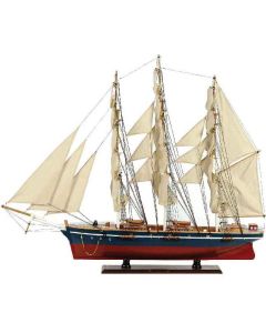 Ξύλινο Παραδοσιακό Καράβι 120 x 19 x 97 (H) cm, Χρώμα Μπλέ-Κόκκινο Lianos 31118