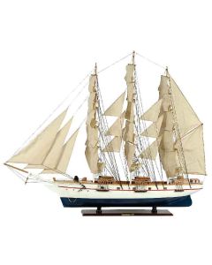 Ξύλινο Παραδοσιακό Καράβι 150 x 23 x 124 (H) cm, Χρώμα Λευκό-Μπλέ Lianos 31122