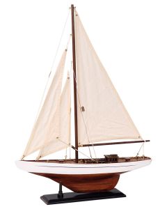 Ξύλινο Παραδοσιακό Καράβι 42 x 8 x 56(h)cm,Χρώμα Λευκό - Μπλέ Lianos 50190319