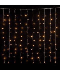 240Led Σταθερή Συμμετρική Κουρτίνα Με Επέκταση Ip44 200 x 100(h)cm ,Με Διάφανο Καλώδιο/Θερμό Λαμπάκι (Kelvin: 2.500 - 3.000) Lianos 60276