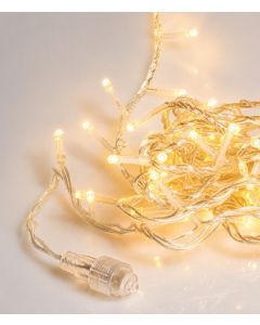500Led Λαμπάκια Με Επέκταση,Πρόγραμμα Και Μετασχηματιστή Ip44 ,Διάφανο Καλώδιο/Θερμό Λαμπάκι , (5cm Απόσταση) 25 Μέτρα (Kelvin: 2.500 - 3.000) Με Καρούλι Αποθήκευσης Lianos 63391