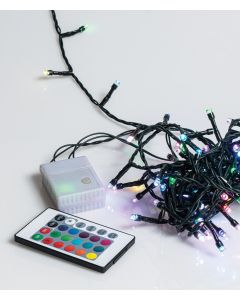 180Led Φωτάκια Rgb 15 Colours Multi Flash Ip44 Με Χειριστήριο Για Προγράμματα Με Πράσινο Καλώδιο Και 5 Διαφορετικούς Φωτισμούς , (5cm Απόσταση ) 9 Μέτρα Lianos 80116