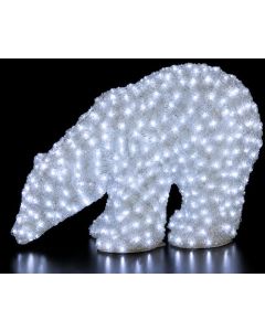 3D Φωτιζόμενη Ακρυλική Αρκούδα Με 750Led Λευκό Φωτισμό Και Μετασχηματιστή Ip44 ,55 X 40(H)cm Lianos L200-003W-3