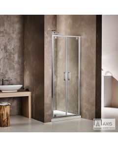 Διπλή Ανοιγόμενη πόρτα ντουζιέρας PIVOT TWIN 80 ύψους 185εκ. ρυθμιζόμενη διάσταση από 77 έως 81εκ., AXIS Clean Glass Chrome P2X80C-100