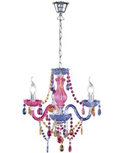 Φωτιστικό Πολυέλαιος Τρίφωτος 3xE14 D46xH150cm Ακρυλικό Πολύχρωμο Trio Lighting RL Luster R11073017