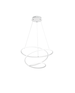 Φωτιστικό Κρεμαστό Λευκό Ματ Ø50xH150cm Led 36w 5100lm 4000K Light Dimmable via Switch Trio Lighting RL Bologna R37051131