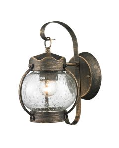 Απλίκα Επίτοιχη IP44 1xE27 Κράμα Αλουμινίου Χρυσή Πατίνα-Γυαλί Sun Light RH1152W/1