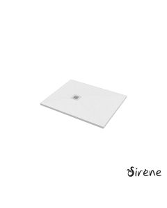 Ντουζιέρα Cast Marble (Χυτό μάρμαρο) με Βαλβίδα Slate 100 x 80 Sirene White Matt S10080-301