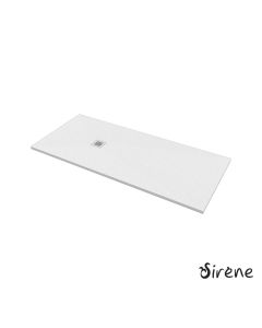 Ντουζιέρα Cast Marble (Χυτό μάρμαρο) με Βαλβίδα Slate 180 x 80 Sirene White Matt S18080-301