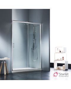 Συρόμενη πόρτα καμπίνας ντουζιέρας Starlet 150 ύψους 180εκ.  ρυθμιζόμενη από 147 έως 151εκ. Clear Chrome SLS150T-100