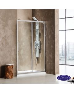 Συρόμενη πόρτα καμπίνας ντουζιέρας Primus Plus 100 ύψους 195εκ. ρυθμιζόμενη από 97 έως 101εκ. Devon Clean Glass Chrome SLT100C-100