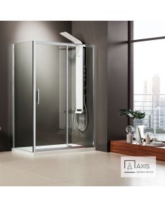 Συρόμενη πόρτα καμπίνας ντουζιέρας AXIS 140 ύψους 185εκ.  ρυθμιζόμενη από 137 έως 141εκ. Clean Glass Chrome SLX140C-100