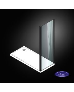 Σταθερό πλαϊνό κρύσταλλο πόρτας ντουζιέρας Flow Side Panel 90 ρυθμιζόμενη διάσταση από 87 έως 89εκ., Clean Glass Black Matt SPF90C-400