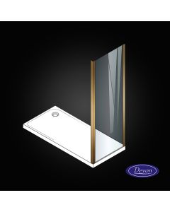 Σταθερό πλαϊνό κρύσταλλο πόρτας ντουζιέρας NOXX Side Panel 80 ρυθμιζόμενη διάσταση από 77 έως 79εκ., Devon Clean Glass AISI304 PVD Bronze Brushed SPN80C-221