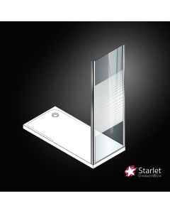 Σταθερό πλαϊνό κρύσταλλο πόρτας ντουζιέρας Starlet Side Panel 70 ρυθμιζόμενη διάσταση από 77 έως 79εκ., Stripes Chrome SPS80S-100