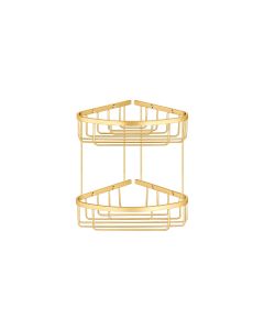 Sanco Shower Baskets Διπλή γωνιακή Θήκη PVD χρυσό ορείχαλκο βουρτσιστό 00009-PVD-02BR