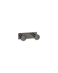 Sanco Bath Robe Hook & Door Stop Διπλό Άγκιστρο PVD gun metal γυαλιστερό 00682-PVD-05PL