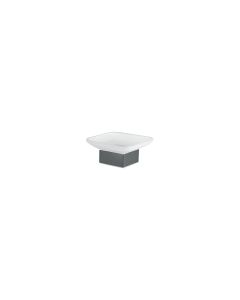 Sanco Bathroom Set Επικαθήμενη Σαπουνοθήκη Ανθρακί ανάγλυφο 90255-Μ118