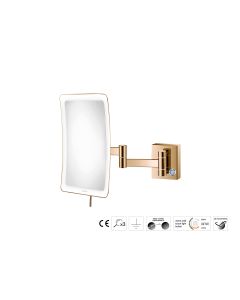 Sanco LED Cosmetic mirrors Μεγεθυντικός καθρέπτης x3 με LED PVD θερμό μπρονζέ γυαλιστερό MRLED-301-PVD-01PL