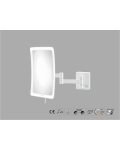 Sanco LED Cosmetic mirrors Μεγεθυντικός καθρέπτης x3 με LED Λευκό ματ MRLED-301-Μ101