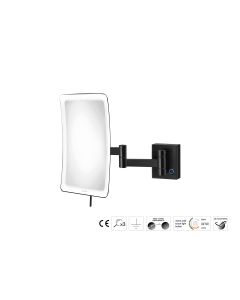 Sanco LED Cosmetic mirrors Μεγεθυντικός καθρέπτης x3 με LED Μαύρο ματ MRLED-301-Μ116