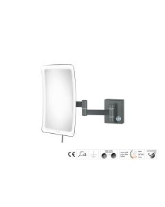 Sanco LED Cosmetic mirrors Μεγεθυντικός καθρέπτης x3 με LED Ανθρακί ανάγλυφο MRLED-301-Μ118