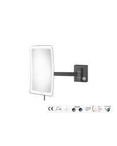 Sanco LED Cosmetic mirrors Μεγεθυντικός καθρέπτης x3 με LED Σκούρο γραφίτη MRLED-305-122