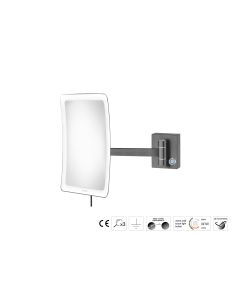Sanco LED Cosmetic mirrors Μεγεθυντικός καθρέπτης x3 με LED PVD gun metal βουρτσιστό MRLED-305-PVD-05BR