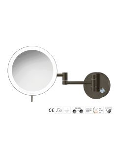 Sanco LED Cosmetic mirrors Μεγεθυντικός καθρέπτης x3 με LED Σκούρο μπρονζέ ματ MRLED-701-DM25