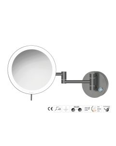 Sanco LED Cosmetic mirrors Μεγεθυντικός καθρέπτης x3 με LED PVD gun metal βουρτσιστό MRLED-701-PVD-05BR