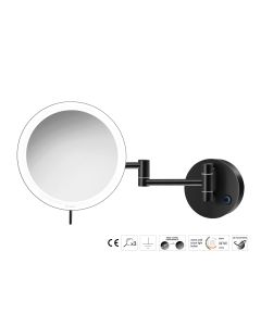 Sanco LED Cosmetic mirrors Μεγεθυντικός καθρέπτης x3 με LED Μαύρο ματ MRLED-701-Μ116