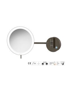 Sanco LED Cosmetic mirrors Μεγεθυντικός καθρέπτης x3 με LED Σκούρο μπρονζέ ματ MRLED-705-DM25