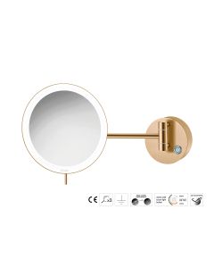 Sanco LED Cosmetic mirrors Μεγεθυντικός καθρέπτης x3 με LED PVD θερμό μπρονζέ βουρτσιστό MRLED-705-PVD-01BR
