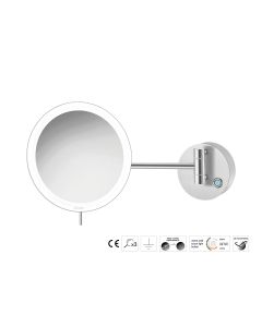 Sanco LED Cosmetic mirrors Μεγεθυντικός καθρέπτης x3 με LED PVD νίκελ ατσάλι MRLED-705-PVD-11BR
