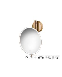 Sanco LED Cosmetic mirrors Μεγεθυντικός καθρέπτης x5 με LED PVD θερμό μπρονζέ γυαλιστερό MRLED-764-PVD-01PL