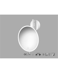 Sanco LED Cosmetic mirrors Μεγεθυντικός καθρέπτης x5 με LED Λευκό ματ MRLED-764-Μ101
