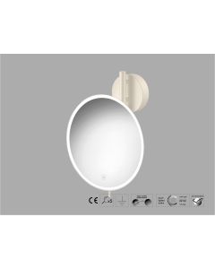 Sanco LED Cosmetic mirrors Μεγεθυντικός καθρέπτης x5 με LED Μπεζ ματ MRLED-764-Μ102