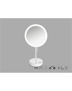 Sanco LED Cosmetic mirrors LED Επικαθήμενος Καθρέπτης μεγεθυντικός x3 Λευκό ματ MRLED-903-Μ101
